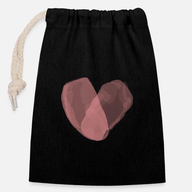 Love-Fingerprints - Verschließbarer Geschenkbeutel aus Baumwolle (14x20cm) - Schwarz
