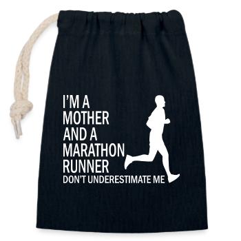 Marathon Triathlon Running joggen Biking Radfahren - Verschließbarer Geschenkbeutel aus Baumwolle (14x20cm) - Navy - Vorne