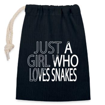 Chemises serpent d’anniversaire avec l’art de dire - Sac cadeau en coton avec cordon (14 x 20 cm) - bleu marine - Devant