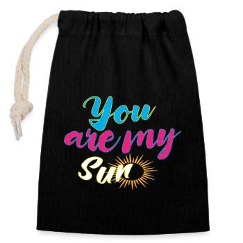 You are my Sun - Closable cotton gift bag (14x20cm) - black - Front
