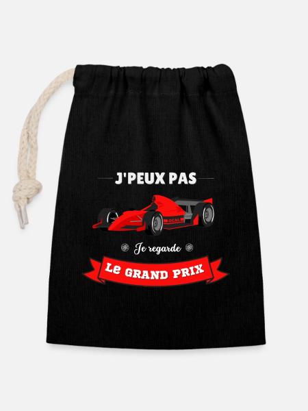 J'peux pas j'ai grand prix - Sac cadeau en coton avec cordon (14 x 20 cm) - noir
