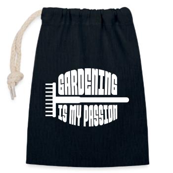 Gärtnerei Garten Gärtner Hobbygärtner Gartenarbeit - Verschließbarer Geschenkbeutel aus Baumwolle (14x20cm) - Navy - Vorne