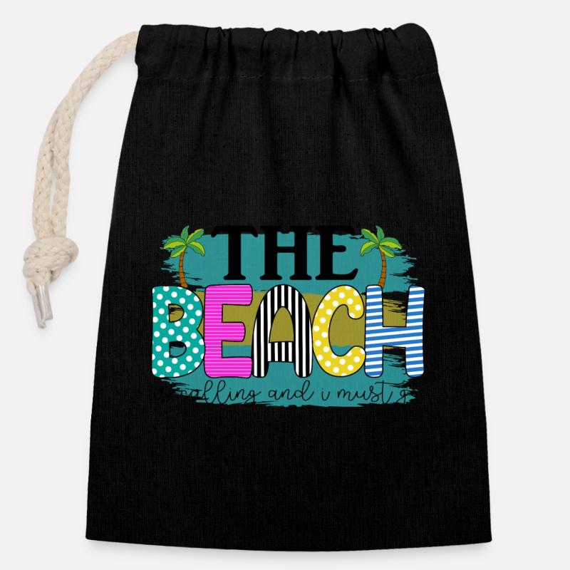 Bech - Sac cadeau en coton avec cordon (14 x 20 cm) - noir