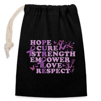 Epilepsy Warrior Purple Ribbon Epilepsy Awareness - Closable cotton gift bag (14x20cm) - black - Front