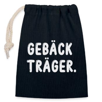 Gebäck Träger Gebäckträger - Verschließbarer Geschenkbeutel aus Baumwolle (14x20cm) - Navy - Vorne
