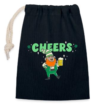 Prost. Fröhlichen St Patrick Tag! - Verschließbarer Geschenkbeutel aus Baumwolle (14x20cm) - Navy - Vorne