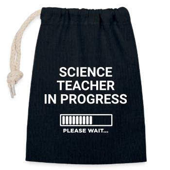 Science Teacher in Progress Please Wait - Closable cotton gift bag (14x20cm) - navy - Front