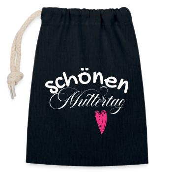 schönen Muttertag - Verschließbarer Geschenkbeutel aus Baumwolle (14x20cm) - Navy - Vorne