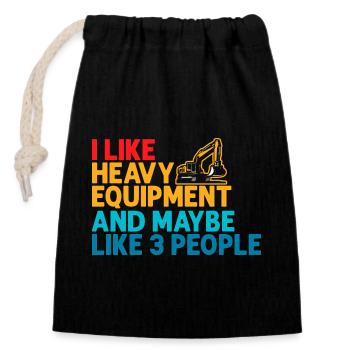 Construction machinery operator Excavator driver Excavator driver Construction workers - Closable cotton gift bag (14x20cm) - black - Front