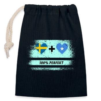 Somalie et Suède 100% parfait / cadeau - Sac cadeau en coton avec cordon (14 x 20 cm) - bleu marine - Devant