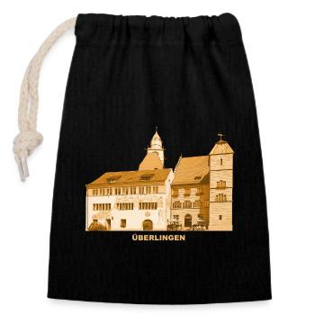 Überlingen Rathaus Münster Bodesee Baden-Württembe - Verschließbarer Geschenkbeutel aus Baumwolle (14x20cm) - Schwarz - Vorne