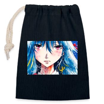Manga Anime Poster und Geschenke - Verschließbarer Geschenkbeutel aus Baumwolle (14x20cm) - Navy - Vorne