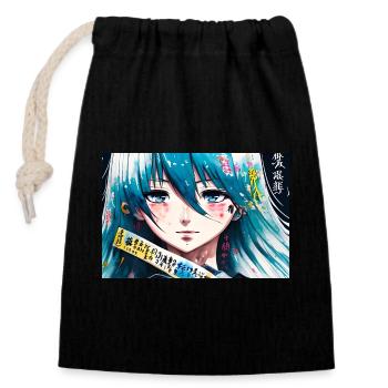 Japan Manga Anime - Closable cotton gift bag (14x20cm) - black - Front