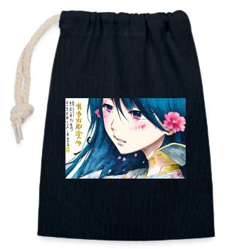 Anime Motif Manga - Closable cotton gift bag (14x20cm) - navy - Front