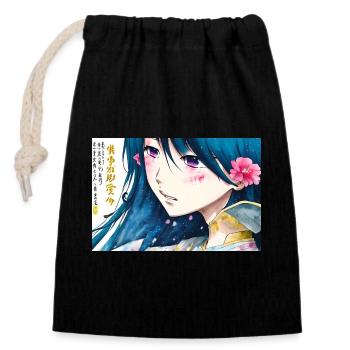 Anime Motif Manga - Closable cotton gift bag (14x20cm) - black - Front