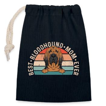 Bloodhound Hund Bluthund - Verschließbarer Geschenkbeutel aus Baumwolle (14x20cm) - Navy - Vorne