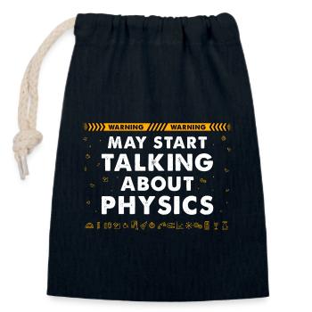 Cute Physics Art For Men Women Physics Teacher - Closable cotton gift bag (14x20cm) - navy - Front