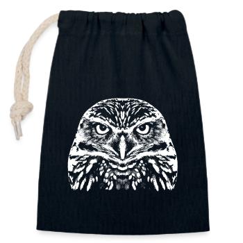 The Owl / The Owl / Portrait - Closable cotton gift bag (14x20cm) - navy - Front