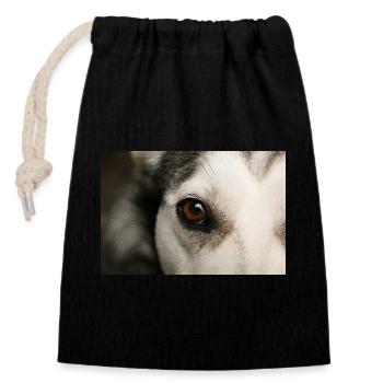 Husky Eye - Closable cotton gift bag (14x20cm) - black - Front