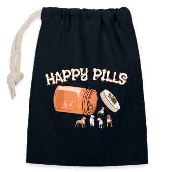 Happy Pills Pitbull Lustiger Hund Liebhaber Humor Apotheke - Verschließbarer Geschenkbeutel aus Baumwolle (14x20cm) - Navy - Vorne