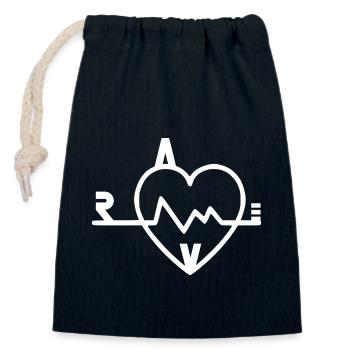 Rave - Verschließbarer Geschenkbeutel aus Baumwolle (14x20cm) - Navy - Vorne
