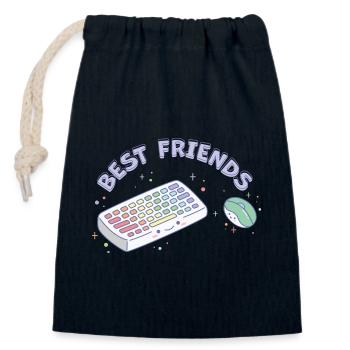 Beste Freunde - Verschließbarer Geschenkbeutel aus Baumwolle (14x20cm) - Navy - Vorne