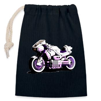 La moto du futur pour chaque motard - Sac cadeau en coton avec cordon (14 x 20 cm) - bleu marine - Devant