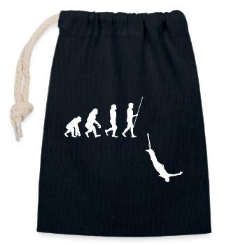 Bungee Jumping Evolution Sport Fun - Closable cotton gift bag (14x20cm) - navy - Front