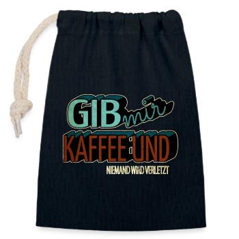 Funny Coffee Grounds Fun Coffee Pot Gift Idea - Closable cotton gift bag (14x20cm) - navy - Front