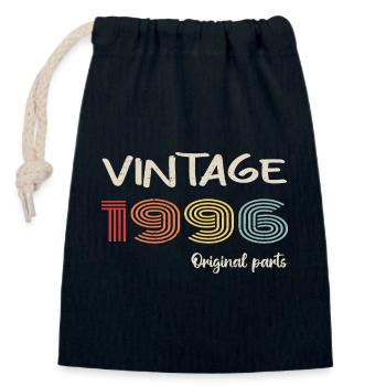 Original 1996 Vintage | Birthday present 1996 - Closable cotton gift bag (14x20cm) - navy - Front