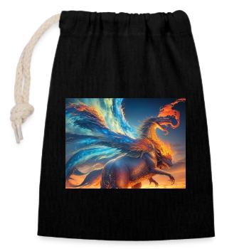 blue red sky with a creature generated ai - Verschließbarer Geschenkbeutel aus Baumwolle (14x20cm) - Schwarz - Vorne