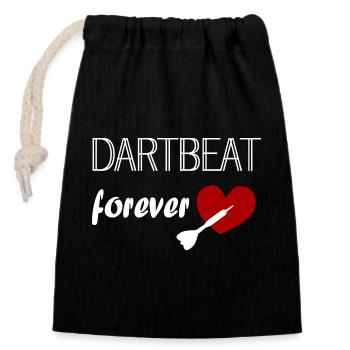 Dart heartbeat forever - Closable cotton gift bag (14x20cm) - black - Front