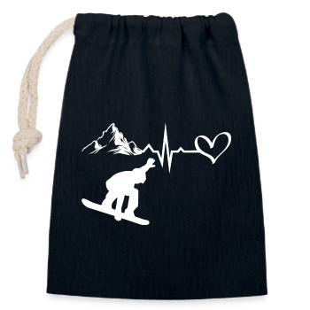 Snowboarder Wintersport Schnee - Verschließbarer Geschenkbeutel aus Baumwolle (14x20cm) - Navy - Vorne