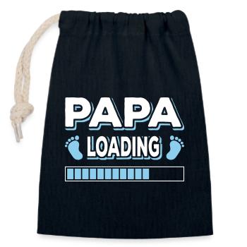 Papa Loading Père Fête des pères - Sac cadeau en coton avec cordon (14 x 20 cm) - bleu marine - Devant