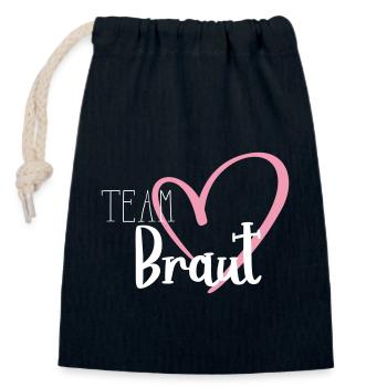 Team Braut - Verschließbarer Geschenkbeutel aus Baumwolle (14x20cm) - Navy - Vorne