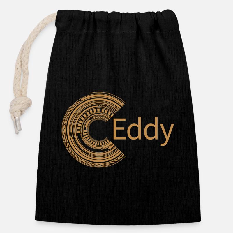 For Eddy - Closable cotton gift bag (14x20cm) - black
