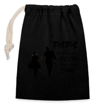 DADDY HERO AND FIRST LOVE - Closable cotton gift bag (14x20cm) - black - Front