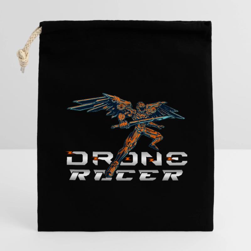 Drone Drones Drone Flight Drone Pilot Sac cadeau en coton avec cordon (14 x 20 cm)