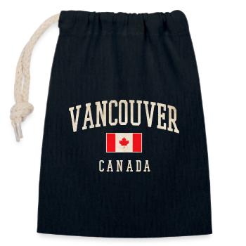 Vancouver Canada Flag Shirt - Closable cotton gift bag (14x20cm) - navy - Front