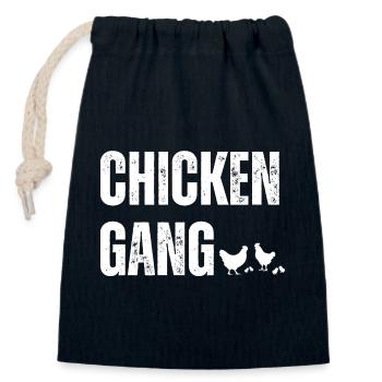 chicken gang - Verschließbarer Geschenkbeutel aus Baumwolle (14x20cm) - Navy - Vorne