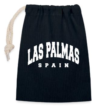 Las Palmas - Sac cadeau en coton avec cordon (14 x 20 cm) - bleu marine - Devant