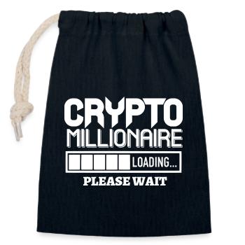 Crypto Millionaire Loading please wait Bitcoin - Verschließbarer Geschenkbeutel aus Baumwolle (14x20cm) - Navy - Vorne
