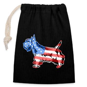 Scottish Terrier Scottish Terrier Flag - Closable cotton gift bag (14x20cm) - black - Front