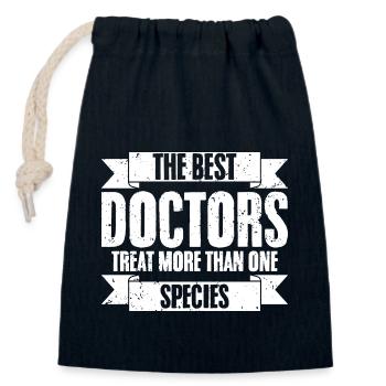 Cool Les meilleurs médecins traitent plus d’une espèce - Sac cadeau en coton avec cordon (14 x 20 cm) - bleu marine - Devant