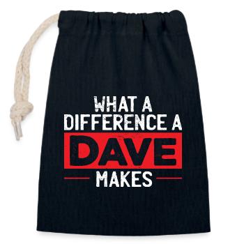 What A Difference A Dave Makes - Closable cotton gift bag (14x20cm) - navy - Front