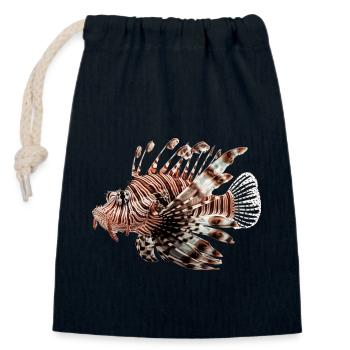 Lionfish are predators - Closable cotton gift bag (14x20cm) - navy - Front