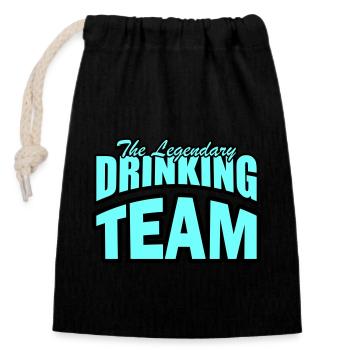 Drinking Team - Closable cotton gift bag (14x20cm) - black - Front