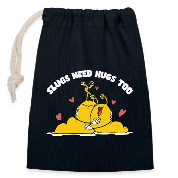 Slugs needs hugs too - Closable cotton gift bag (14x20cm) - navy - Front