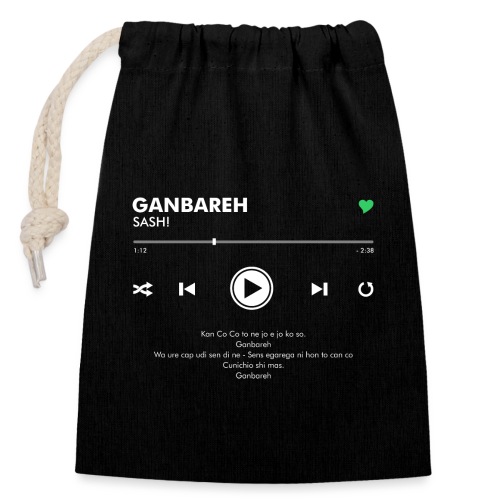 GANBAREH - Play Button & Lyrics - Closable cotton gift bag (14x20cm)