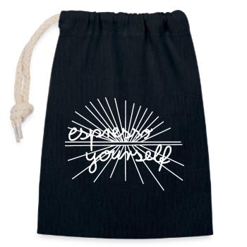 Espresso Yourself - Closable cotton gift bag (14x20cm) - navy - Front